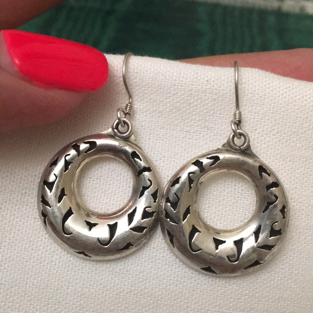 Taxco Sterling Silver Hoop Earrings TC -258